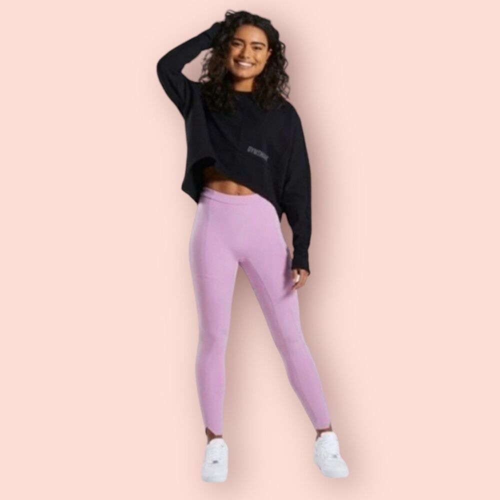Gymshark Ori Pastel Grape Pink Leggings 7/8 Length Buttery Soft Sz M